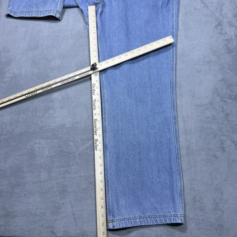 Duluth Trading Jeans Mens 42x32 Regular Fit Straight Leg Light Wash Garage Work